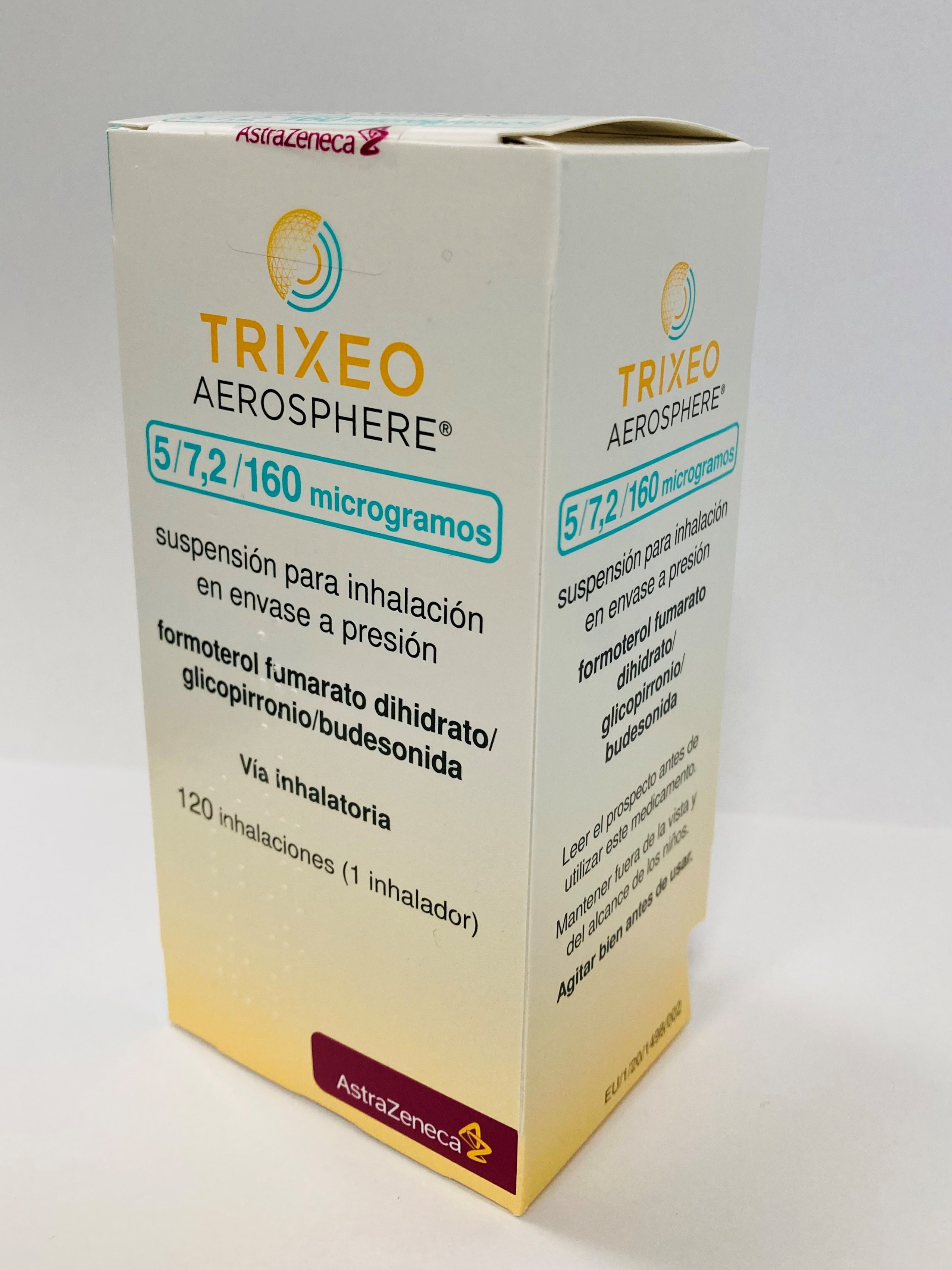 TRIXEO AEROSPHERE 5/7,2/160 microgramos SUSPENSION PARA INHALACION EN ENVASE A PRESION 1 INHALADOR 120 INHALACIONES