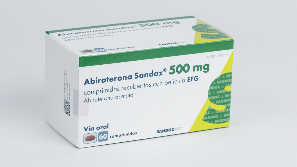 ABIRATERONA SANDOZ EFG 500 mg 60 COMPRIMIDOS RECUBIERTOS BLISTER AL/OPA/AL/PVC