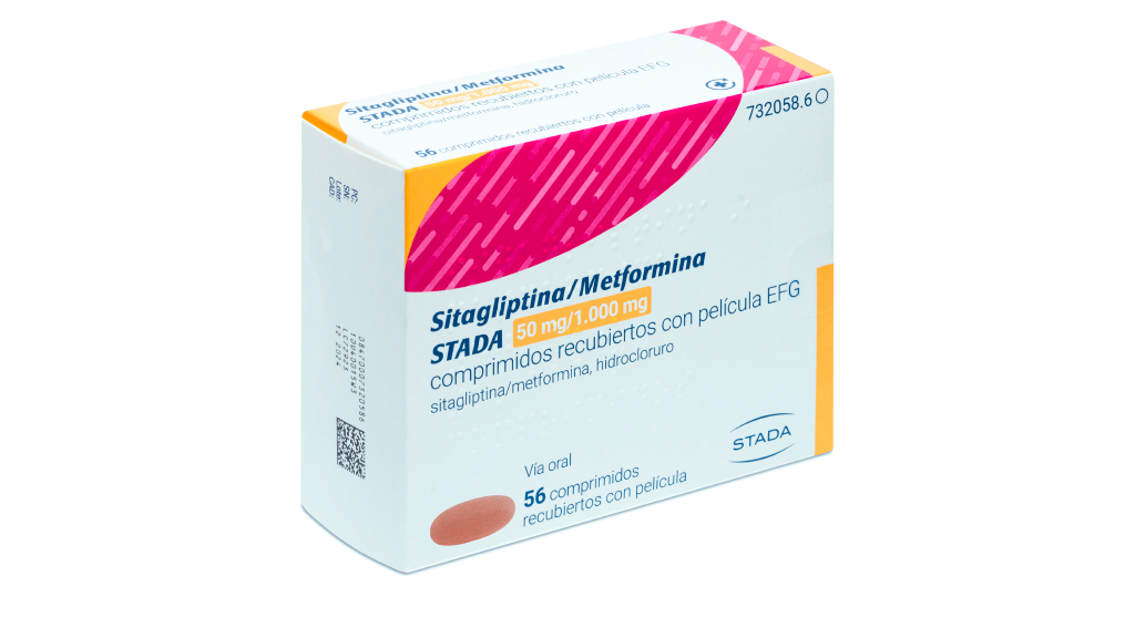 SITAGLIPTINA/METFORMINA STADA EFG 50 mg/1000 mg 56 COMPRIMIDOS RECUBIERTOS