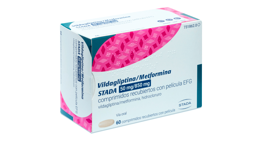 VILDAGLIPTINA/METFORMINA STADA EFG 50 mg/850 mg 60 COMPRIMIDOS RECUBIERTOS
