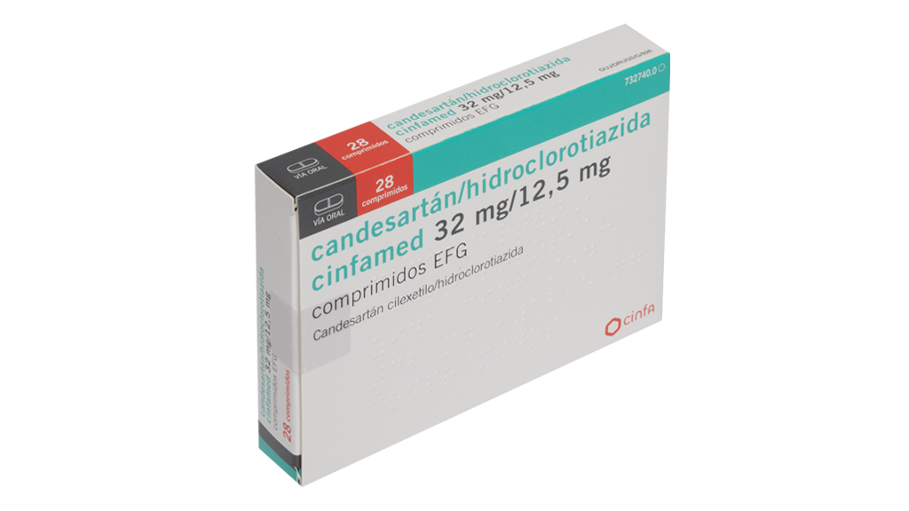 CANDESARTAN/HIDROCLOROTIAZIDA CINFAMED EFG 32 mg/12,5 mg 28 COMPRIMIDOS