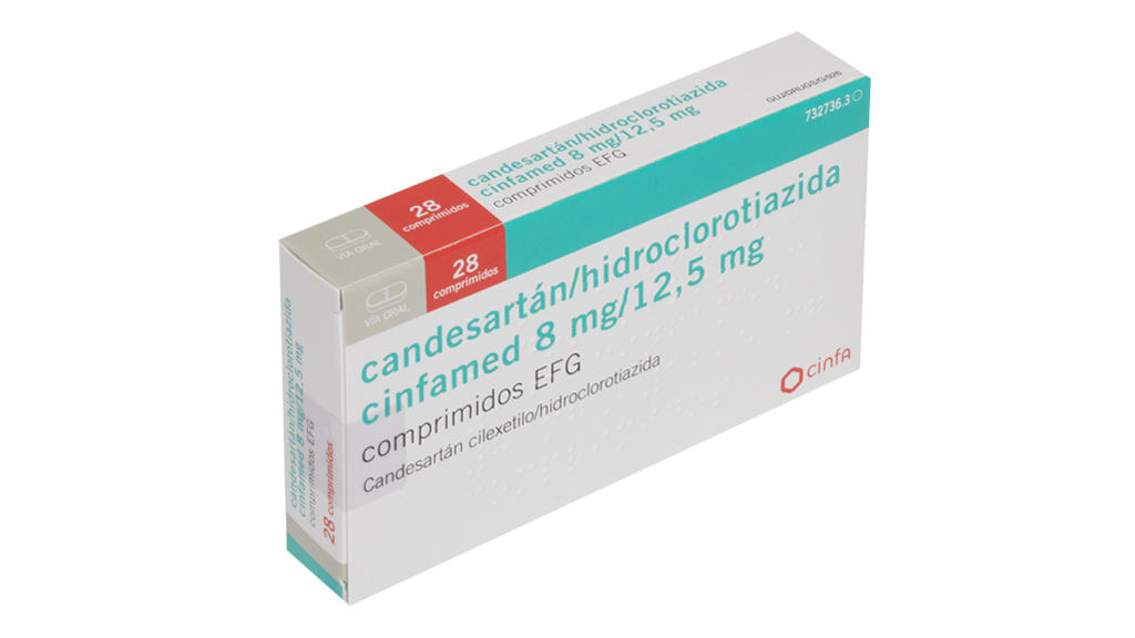 CANDESARTAN/HIDROCLOROTIAZIDA CINFAMED EFG 8 mg/12,5 mg 28 COMPRIMIDOS