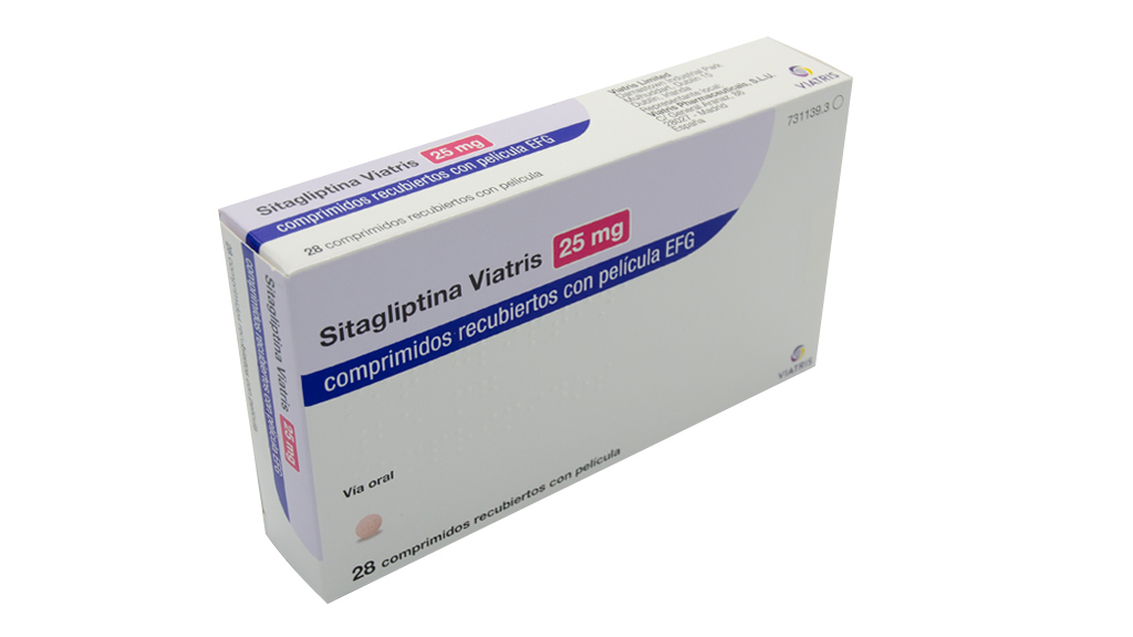 SITAGLIPTINA VIATRIS EFG 25 mg 28 COMPRIMIDOS RECUBIERTOS