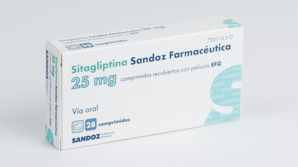 SITAGLIPTINA SANDOZ FARMACEUTICA EFG 25 mg 28 COMPRIMIDOS RECUBIERTOS