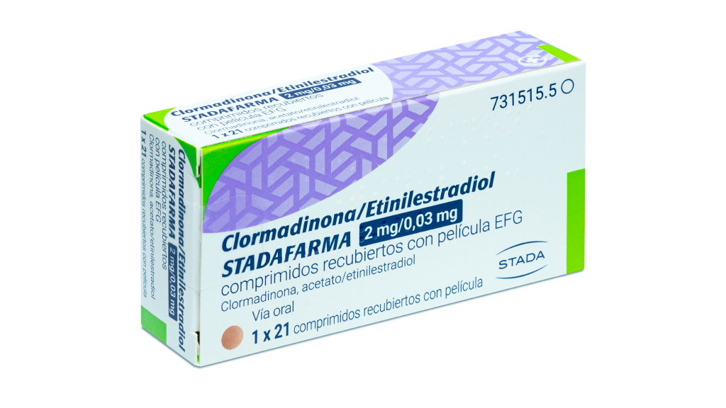 CLORMADINONA/ETINILESTRADIOL STADAFARMA EFG 2 mg/0,03 mg 1 x 21 COMPRIMIDOS RECUBIERTOS