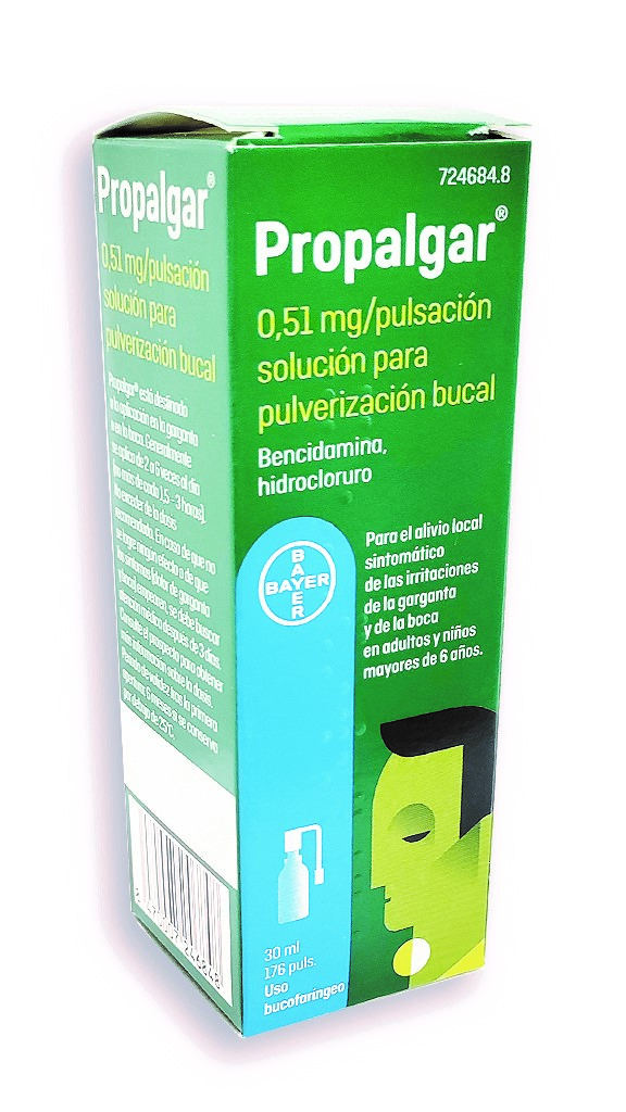 PROPALGAR 0,51 mg/PULSACION SOLUCION PARA PULVERIZACION BUCAL 1 FRASCO 30 ml
