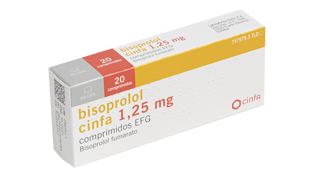 BISOPROLOL CINFA EFG 1,25 mg 20 COMPRIMIDOS