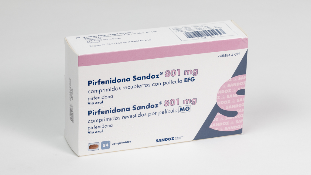 PIRFENIDONA SANDOZ EFG 801 mg 84 COMPRIMIDOS RECUBIERTOS