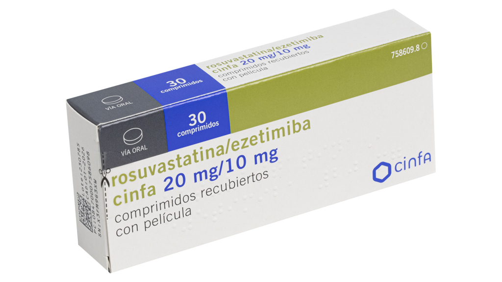 ROSUVASTATINA/EZETIMIBA CINFA 20 mg/10 mg 30 COMPRIMIDOS RECUBIERTOS