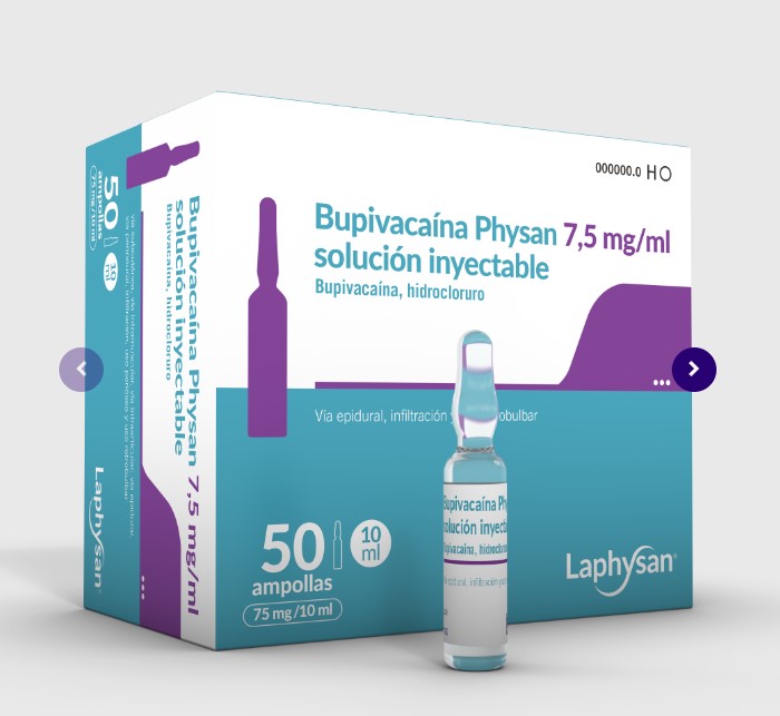 BUPIVACAINA PHYSAN 7,5 mg/ml 50 AMPOLLAS SOLUCION INYECTABLE 10 ml