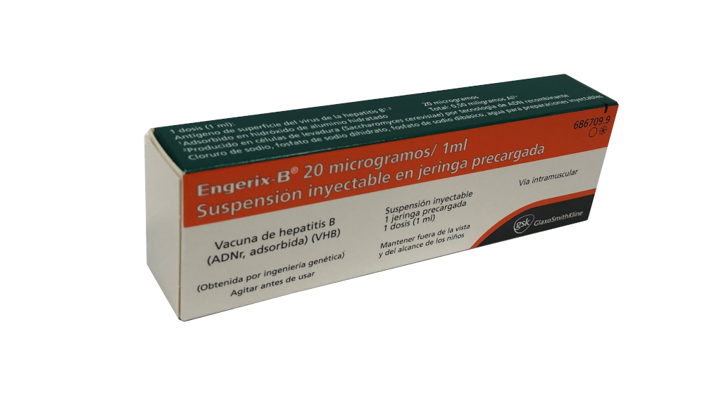 ENGERIX B 20 microgramos 1 JERINGA PRECARGADA SUSPENSION INYECTABLE 1 ml