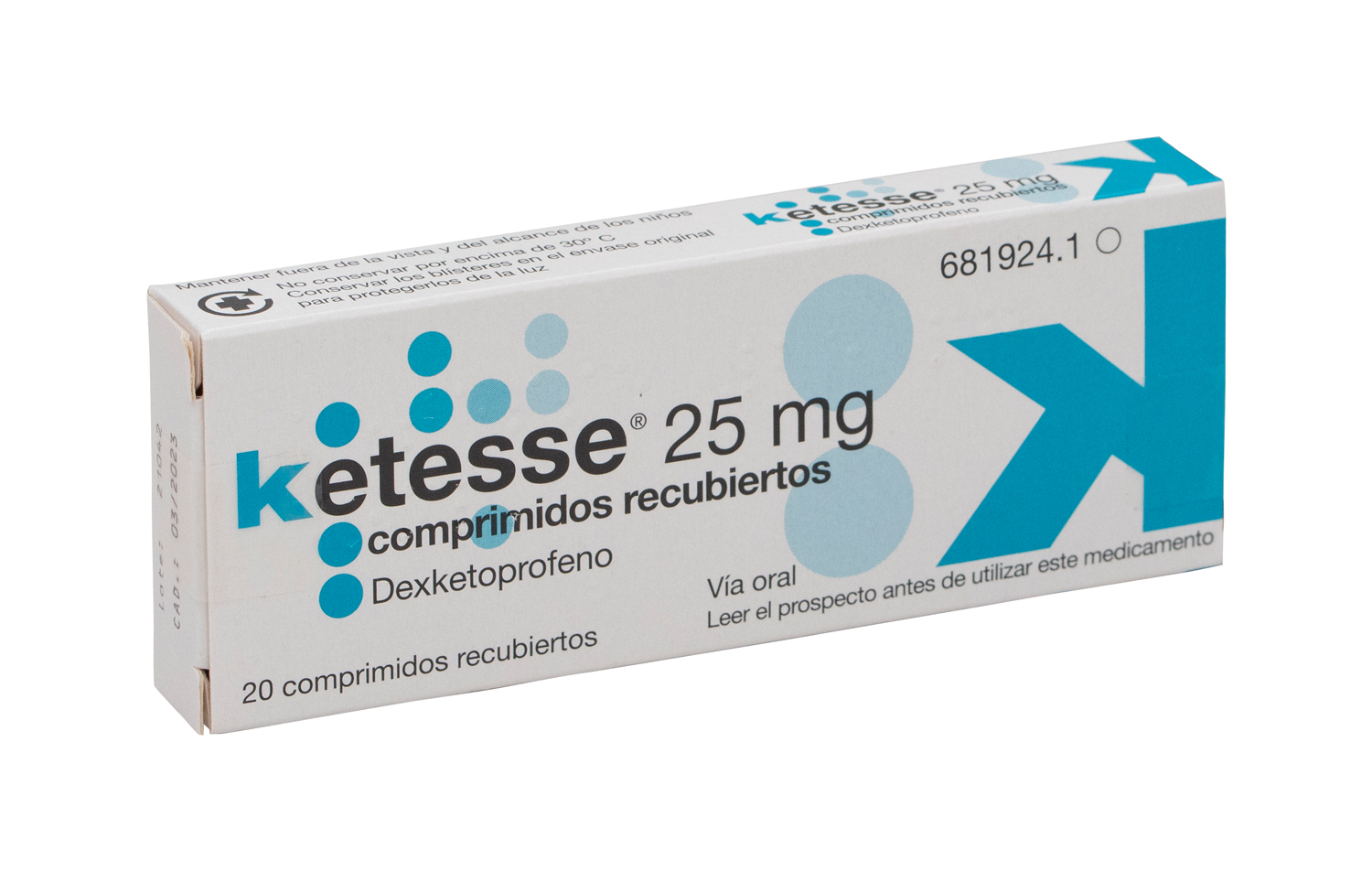 KETESSE 25 mg 20 COMPRIMIDOS RECUBIERTOS