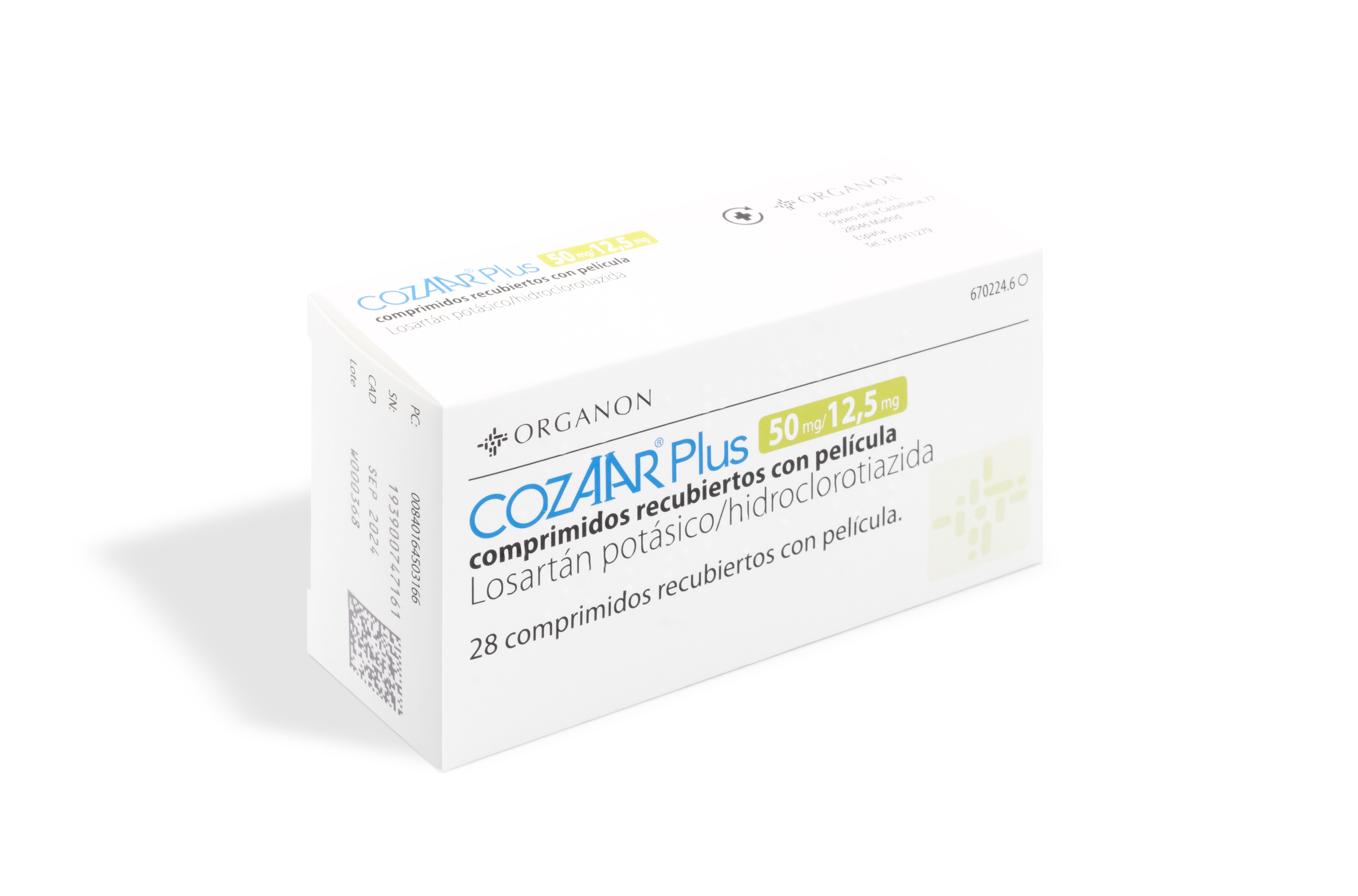 Cozaar Plus 50 Mg 12 5 Mg 28 Comprimidos Recubiertos Farmacéuticos