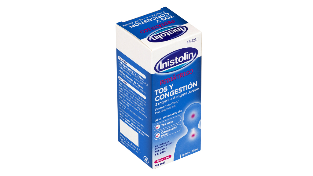 INISTOLIN PEDIATRICO TOS Y CONGESTION 2 mg/ml + 6 mg/ml JARABE 1 FRASCO 120 ml