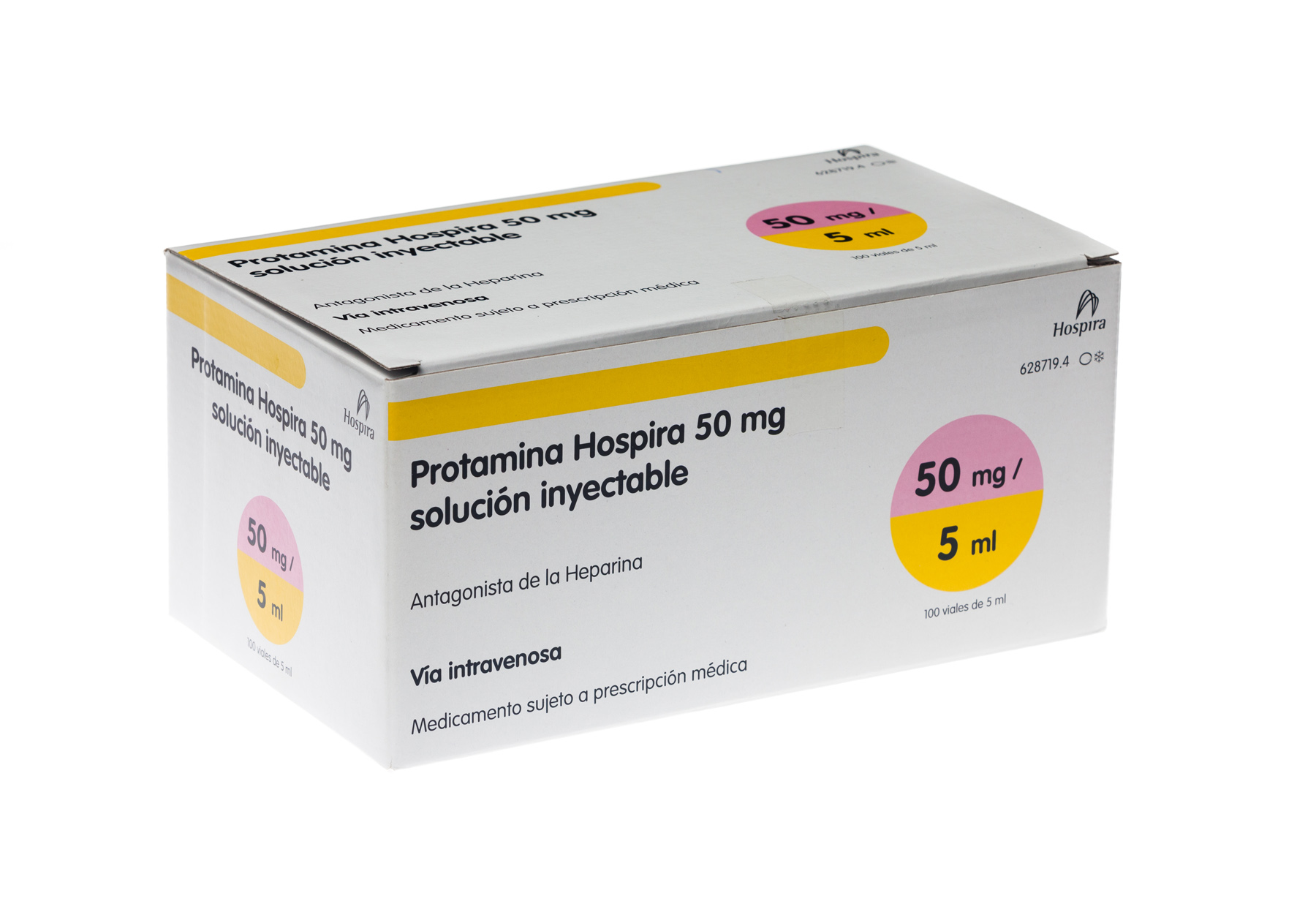 PROTAMINA HOSPIRA 10 mg/ml 100 VIALES SOLUCION INYECTABLE 5 ml