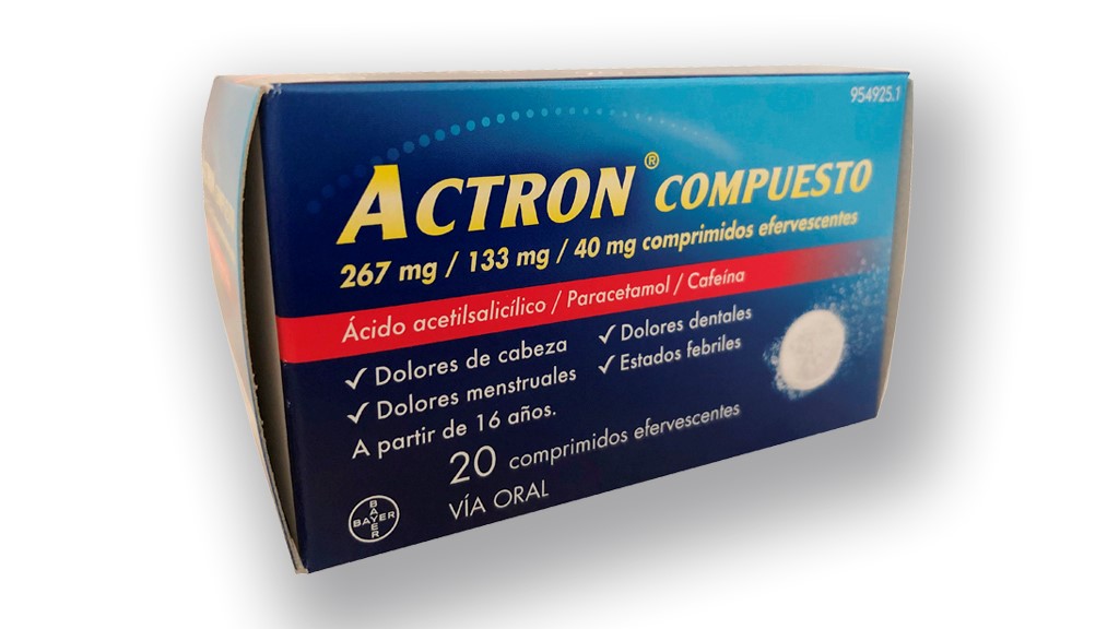 ACTRON COMPUESTO 267 mg/133 mg/40 mg 10 COMPRIMIDOS EFERVESCENTES