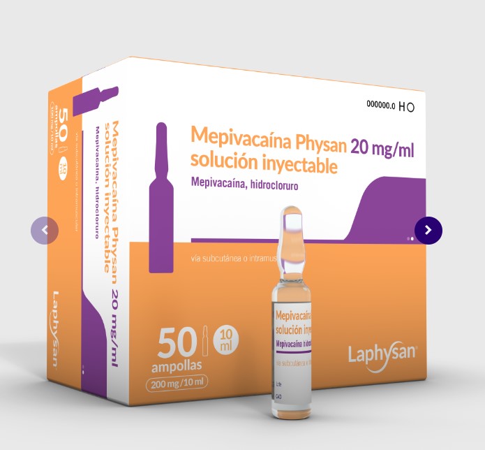MEPIVACAINA PHYSAN 20 mg/ml 1 AMPOLLA SOLUCION INYECTABLE 2 ml