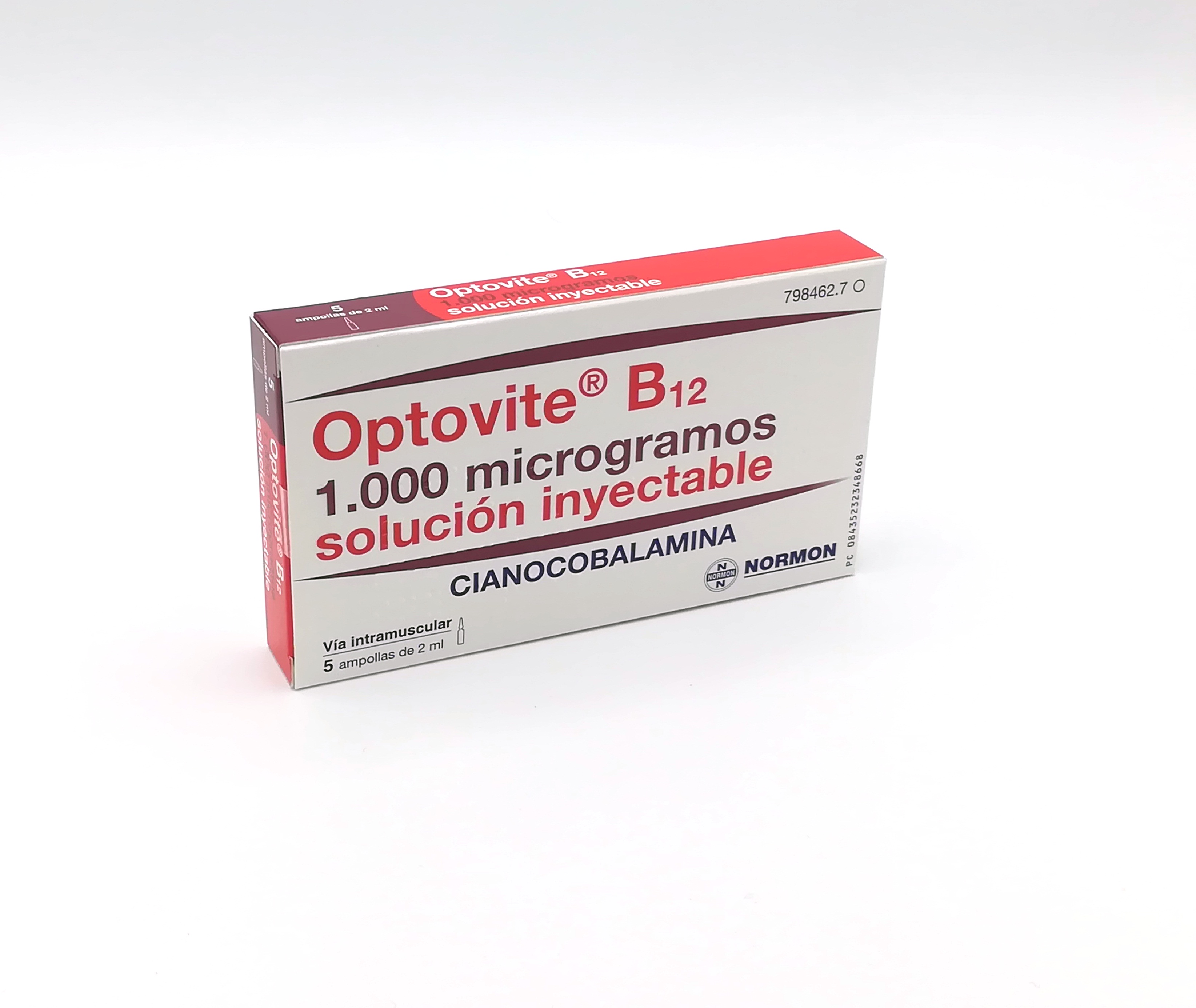 OPTOVITE B12 1000 microgramos 5 AMPOLLAS SOLUCION INYECTABLE 2 ml -  Farmacéuticos