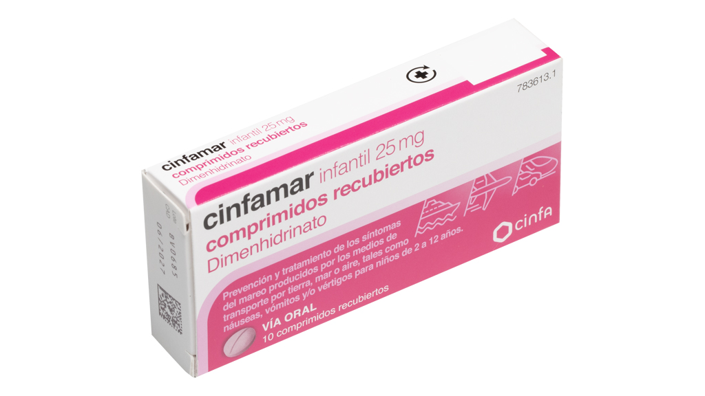 CINFAMAR INFANTIL 25 mg 4 COMPRIMIDOS RECUBIERTOS
