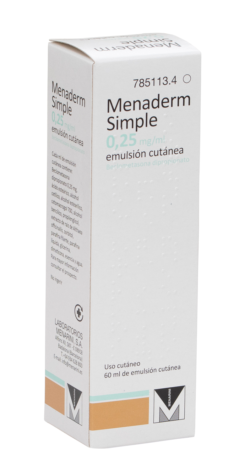 MENADERM SIMPLE 0,25 mg/ml EMULSION CUTANEA 1 FRASCO 60 ml