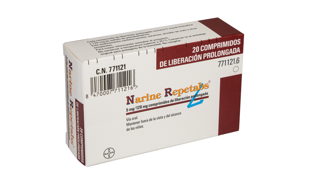 NARINE REPETABS 5 mg/120 mg 20 COMPRIMIDOS LIBERACION PROLONGADA