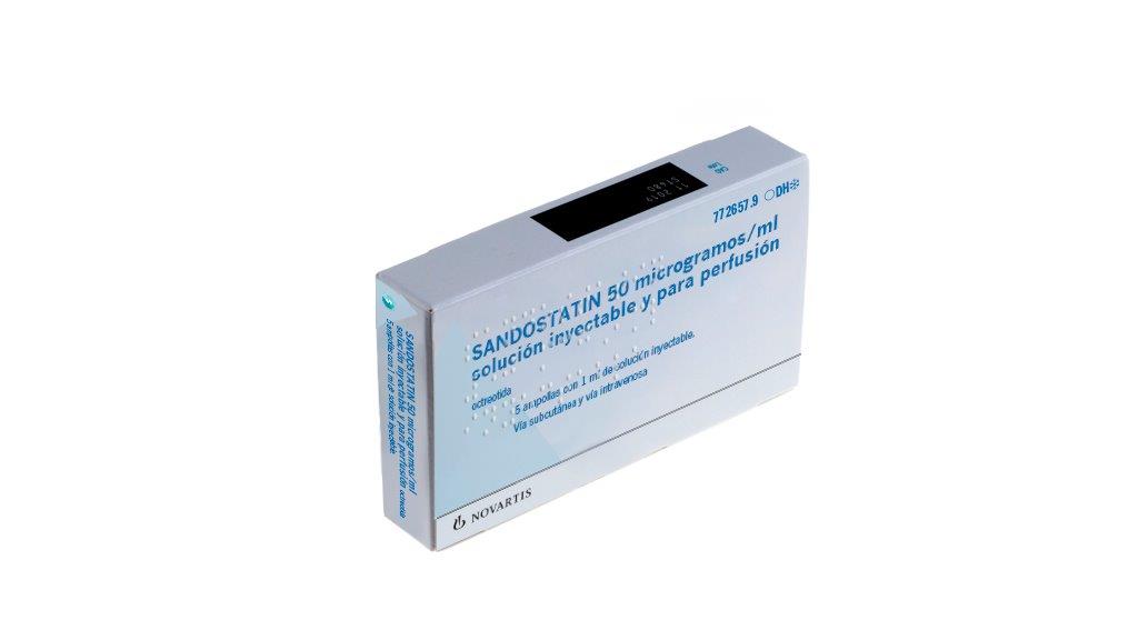 SANDOSTATIN 50 microgramos/ml 5 AMPOLLAS SOLUCION INYECTABLE Y PARA PERFUSION 1 ml