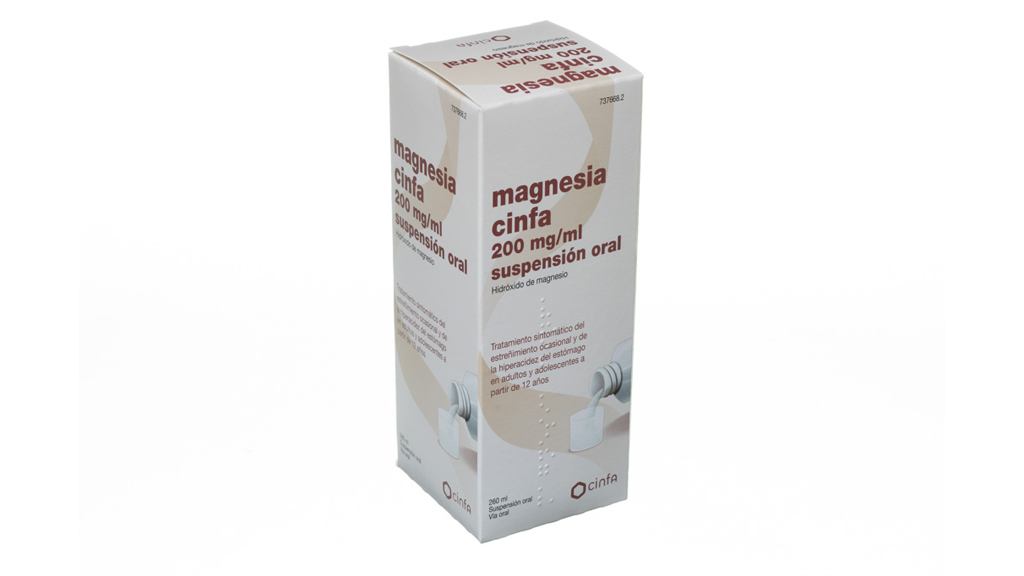 MAGNESIA CINFA 200 mg/ml SUSPENSION ORAL 1 FRASCO 260 ml